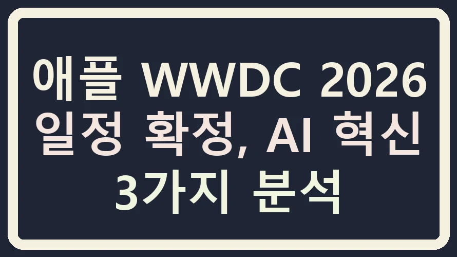 애플 WWDC 2026 일정 확정, AI 혁신 3가지 분석