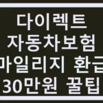 다이렉트 자동차보험 마일리지 환급 30만원 꿀팁 다이렉트 자동차보험 마일리지 환급 30만원 꿀팁