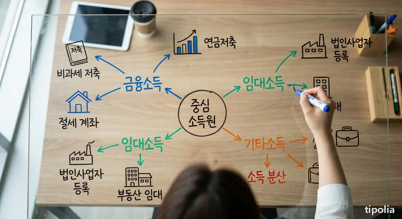 소득 유형별 분산 전략을 도식화한 이미지