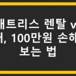 매트리스 렌탈 vs 구매, 100만원 손해 안 보는 법