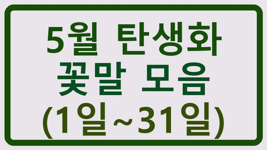 5월 탄생화 꽃말 모음 (1일~31일)