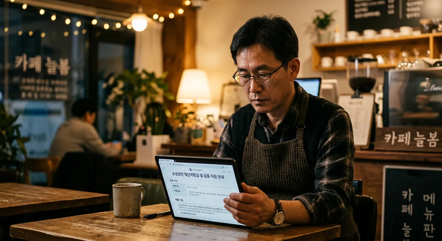 소상공인 전기요금 특별지원금 지원 대상 확인하는 카페 사장님